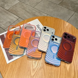 เคสโทรศัพท์แบบแม่เหล็กไล่เฉดสีด้านลายริ้ว สำหรับ iPhone 18 14 15 16 17 Pro Max รองรับการชาร์จไร้สาย ป้องกันด้านหลัง - Product Image 2