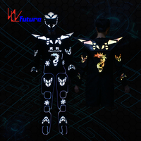 2025 chaud LED danse Tron Robot Costume lumineux hommes Ar Mour vêtements rvb scène Costume mode Halloween Costume