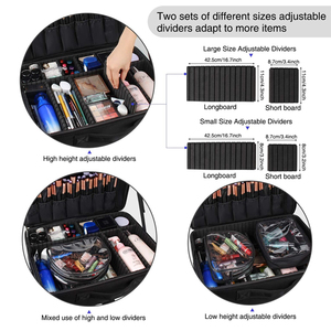 Black Luxury Professional Travel <b>Makeup</b> <b>Case</b> Large Waterproof Cosmetic Organizer for Women Portable Cosmetic Storage Bag - Product Image 2