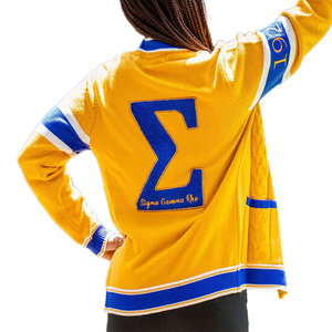 Wholesale Custom Logo <strong>Navy</strong> Gold Ladies Coat De Punto Long SGRho Sigma Gamma Rho Sorority Cotton Knit <strong>Cardigan</strong> Women's Sweater - Product Image 6