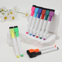 Marqueurs magnétiques pour tableau blanc vibrants avec gomme intégrée - Faible odeur, non toxiques, idéaux pour les écoles et les salles de réunion