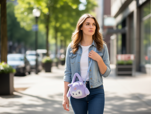 Sac bandoulière pour poupée en feutre non tissé, à fermeture éclair, style mignon, toutes saisons, sac de poitrine pour femme - Product Image 2