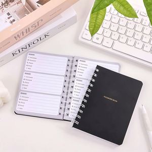 A3 Address <b>Book</b> Spiral Bound Leather Cover Secure User Name and Password Storage Log Used for Planning - Product Image 2