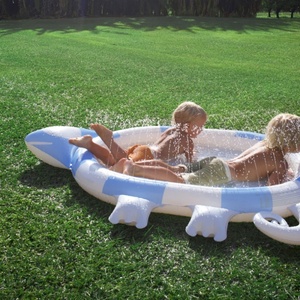 Alfombra Inflable de PVC con Diseño de Tortuga Azul, 158*132*25 CM, Tapete Acuático para Niños, Diversión de Verano con Amigos en el Patio Trasero - Product Image 5