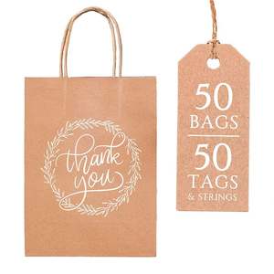 Custom Logo Luxury Kraft <b>Paper</b> <b>Bag</b> for Clothing Luxury Kraft Paperbag Packaging 'Thank You' Gifts Sac En Papier Bolsa De Papel - Product Image 6