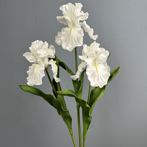 Fleurs artificielles en PU réaliste de qualité supérieure, <span class=keywords><strong>iris</strong></span> de 15 cm, grande fleur, tige longue de 64 cm, pour arrangement floral d'intérieur moderne - Product Image 6