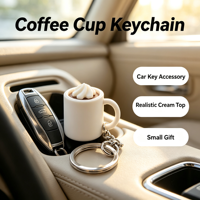 Vente flash : Porte-clés en PLA pour impression 3D, petit modèle de tasse à café ou à thé au lait, clicker pour le bout des doigts, ornement à suspendre au sac à dos