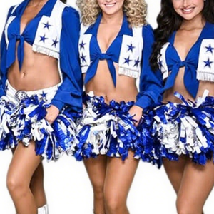 Ngôi Sao Đội Cổ Vũ Đồng Phục Halloween Cosplay Trang Phục Dài Tay Áo Vest Hot Khiêu Vũ Trang Phục Hoàng Gia Màu Xanh Bóng Đá Bé Trang Phục - Product Image 3