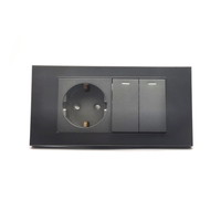 Module 4 voies Moyen-Orient, plaque longue gris PC, prise murale électrique de luxe moderne pour maison