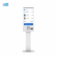 Kiosque interactif de commande automatique de 32 pouces, écran tactile FHD sur pied, machine de paiement pour restaurant, restauration rapide
