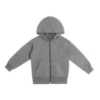 Hoodie anak-anak katun musim gugur bordir kustom Hoodie ritsleting lengan panjang warna Solid anak perempuan kaus atasan