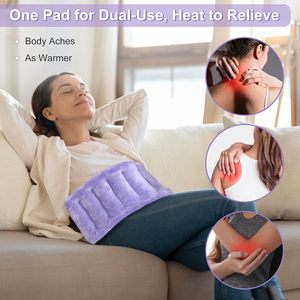 Almohadilla térmica para microondas para cuello, hombros y espalda, compresa caliente húmeda para microondas, <span class=keywords><strong>bolsa</strong></span> térmica con semillas <span class=keywords><strong>de</strong></span> lino - Product Image 2