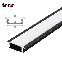Profilés linéaires rectangulaires en alliage d'aluminium anodisé à montage en surface, design unique, pour éclairage LED encastré