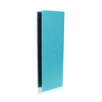 Porte-menu en cuir PU personnalisé, couverture de menu de restaurant, dossier de menu, couleur turquoise, pour hôtel, bar, café, logo, vente en gros, OEM, en vrac