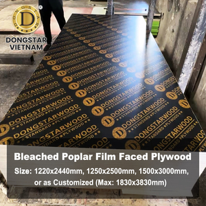Contrachapado Recubierto con Película Impresa con Logotipo, Núcleo de Madera Dura Blanca, Contrachapado de Alta Resistencia para Encofrado de Hormigón - Product Image 2