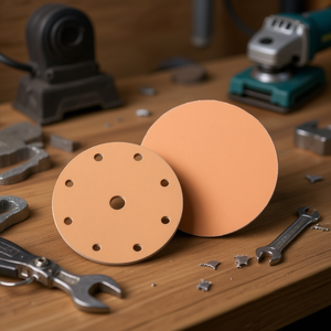 Disque de ponçage Velcro Ttake, grain 220, 6+1 trous, abrasif en corindon pour le polissage du bois et du métal - Product Image 3