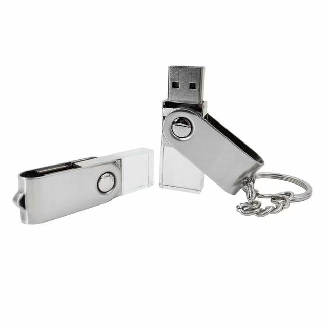 Custom Logo LED USB 2.0 3.0 USB Flash Drive 4GB 8GB 16GB 32GB 64GB Metal Crystal Pendrive