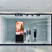 Kiosque numérique sur pied pour intérieur, écran tactile LCD de 55 à 65 pouces, 1000 nits, totem publicitaire, certifié CE/FCC pour les magasins