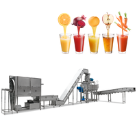 Productielijn voor het maken van fruitsap, sinaasappel-, appel-, gember-, mango-, citroen- en ananassap met koudgeperste sapcentrifuge.