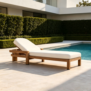Cama <span class=keywords><strong>de</strong></span> Exterior <span class=keywords><strong>de</strong></span> Teca Sólida, Móvil, Minimalista y Moderna, Tumbona <span class=keywords><strong>Vigo</strong></span> para Hoteles, Villas, Piscinas, Playa y Casas <span class=keywords><strong>de</strong></span> Huéspedes - Product Image 2