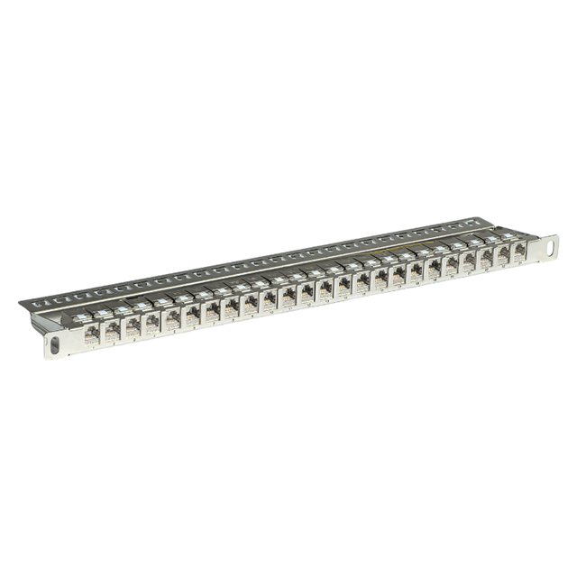 High Quality CAT7 24Port 19Inch 0.5U FTP Modular Patch Panel with 24 STP Keystone Jack for Netwoek Cabling System