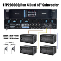 Amplificateur de puissance de classe Td à 4 canaux FP20000Q 4Ω 4000W pour scène professionnelle, haut-parleur de 18 pouces, DJ Bass