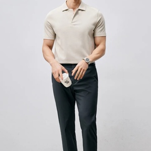Chemise Homme en Coton Piqué Doublement Mercerisé avec Fermeture Éclair - Luxe, Douceur et Brillance, Style Business Décontracté, Manches Courtes, Respirante, Couleur Unie, Coupe Slim, Idéale pour le Bureau - Product Image 3