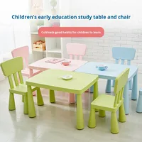 Ensemble table et chaise pour enfants, bureau d'étude en plastique, table et chaise de maternelle, tabouret, modèle de style américain