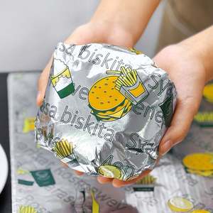 Emballage à emporter personnalisé pour la restauration rapide, sac en papier doublé de papier aluminium, barbecue, poulet frit, hot-dog, résistant à la graisse - Product Image 5