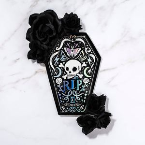 Skeleton Coffin Halloween <b>Plates</b> 10-Inch Disposable Cute Coffin Paper <b>Plates</b> for Black Halloween Party Vintage Skeleton Design - Product Image 3