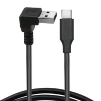 Câble de charge Type-C vers USB-A en stock usine avec blindage, prend en charge le transfert de données et la charge, 0,3 mètre de long