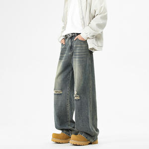 Pantalones <span class=keywords><strong>Vaqueros</strong></span> Anchos de Pierna Ancha Estilo Retro Americano Hip-Hop, Talla Europea y Estadounidense, Corte Holgado, Cintura Alta, Estilo Y2K Vintage, de la Fábrica MAQVOB - Product Image 3