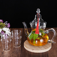 Nouveaux ensembles de théière à café Drinkware Type théières matériel ensemble de théière en verre de Style arabe marocain