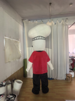 Costume de Mascotte Personnalisé Chef Pizzaiolo Robuste, en Peluche, pour Adulte, pour Publicité, Carnaval, Halloween, Noël