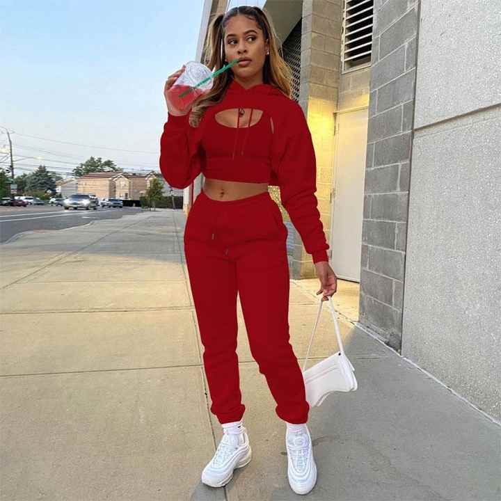Sweatpants and cropped sweatshirt set hotsell