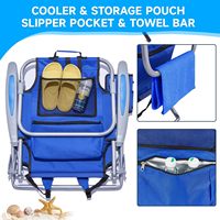 Pique-nique extérieur plat Portable pliant inclinable Camping plage chaise longue avec sac à dos sangles réglables pour adultes voyage