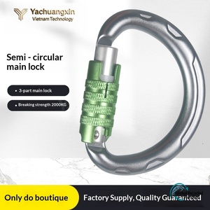 Semicircle Carabiner Aluminum Alloy Polished Green Orange Locking Climbing <b>Hook</b> - Product Image 2