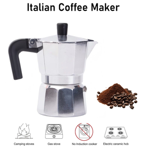 <span class=keywords><strong>Cafetera</strong></span> Moka <span class=keywords><strong>Italiana</strong></span> de Aluminio Plateado de 3 y 6 Tazas, <span class=keywords><strong>Cafetera</strong></span> Espresso para Estufa de Gas, <span class=keywords><strong>Cocina</strong></span> y Hogar - Product Image 1