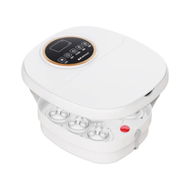 Appareil de massage des pieds portable, seau de trempage à bulles pliable, machine de massage des pieds électrique automatique à rouleaux