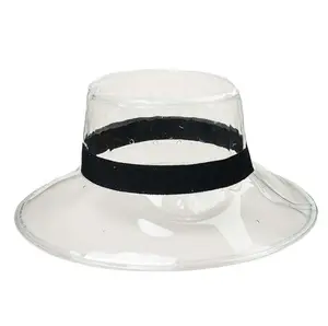 S9962高品质斗笠帽夏季沙滩帽聚氯乙烯透明遮阳帽防水雨帽女