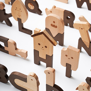 Animal Letter <b>Blocks</b> Wooden Educational Toy <b>Building</b> <b>Blocks</b> For Children 4-6 Years Old Phonics Learning Puzzle - Product Image 2