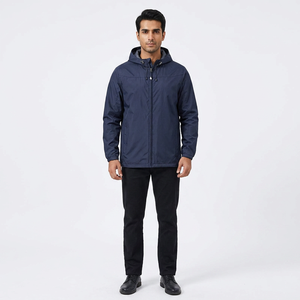 Vestes pour hommes de qualité supérieure, coupe-vent et imperméables, en nylon bleu vintage, avec capuche, sur mesure OEM, pour la vente en gros - Product Image 1