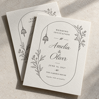 Invitations de mariage élégantes à l'effigie de plantes bohèmes, cartes d'invitation de mariage avec art linéaire, impression personnalisée, invitation de mariage minimaliste