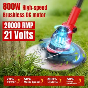 Débroussailleuse sans fil légère 21V, 3 lames, coupe-bordures/herbe/broussailles rétractable 125 cm, batterie 500W, DIY - Product Image 5