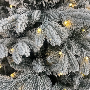 Pre-Lit Flocked Christmas Tree Multicolor Lights, Snowy Branches Metal Stand, Ideal for Home Holiday <strong>Winter</strong> <strong>Wonderland</strong> <strong>Decor</strong> - Product Image 5