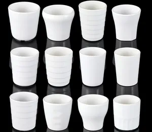 Groothandel Herbruikbare Plastic Koffiemok Witte Ronde Volledige Effen Mok Custom Custom Cup Voor Drinken