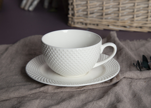 Nouvelle conception, 16 pièces, vaisselle en céramique pour hôtel et <span class=keywords><strong>restaurant</strong></span>, assiettes blanches en relief, porcelaine fine, service de table, ensembles de vaisselle - Product Image 3