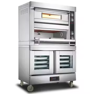 Horno de dos pisos con 10 bandejas, caja de fermentación antiadherente, control táctil, acero inoxidable, para panadería profesional, 1000W, 400W para panadería, 380V, 204DF Eléctrico - Product Image 5