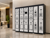 Casillero Inteligente para Equipaje en el Vestíbulo del Hotel, Gabinete de Almacenamiento de Autoservicio con Iconos Visuales para Atracciones Turísticas y Negocios de Alquiler