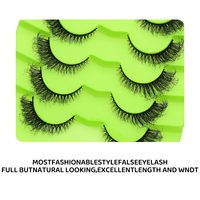 Cils naturels effet œil de chat, 7 paires, volume et courbure moelleux, faits à la main, en faux vison, bande complète, directement de l'usine